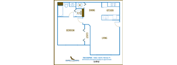 One bedroom floor plan Hawks Landing in Fort Myers Florida