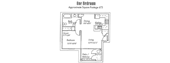 1 Bedroom 1 bath floorplan layout