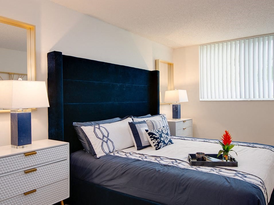 Bedroom with window  Aqua 2800 Apartments in Oakland Park Florida
