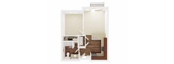 One bedroom floor plan l Traditions at Federal Way in Washington 