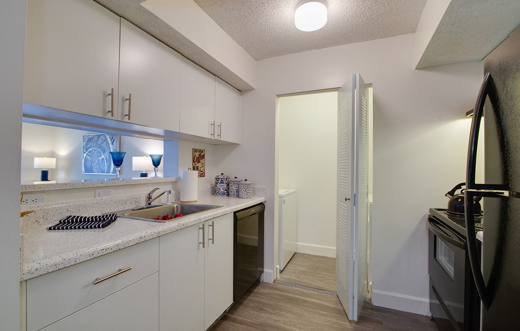 Kitchen with appliances  Aqua 2800 Apartments in Oakland Park Florida