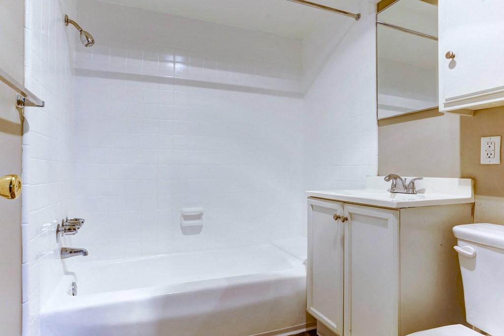 a bathroom with a tub and a sink and a toilet