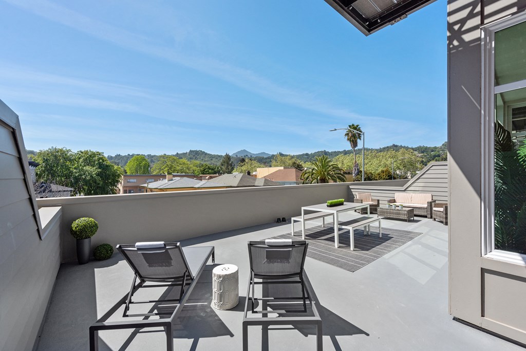 Private balcony over looking city
