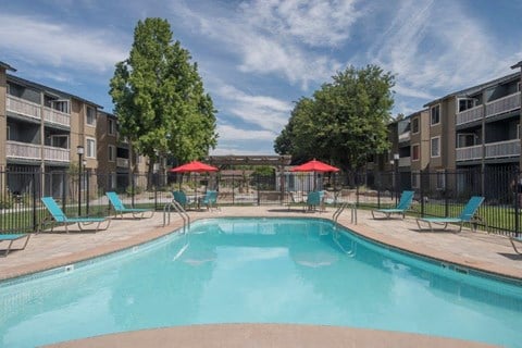 Pool with lounge chairs