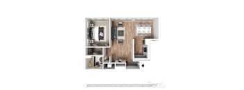bedroom floor plan an open concept living and dining area with a large closet and a balcony