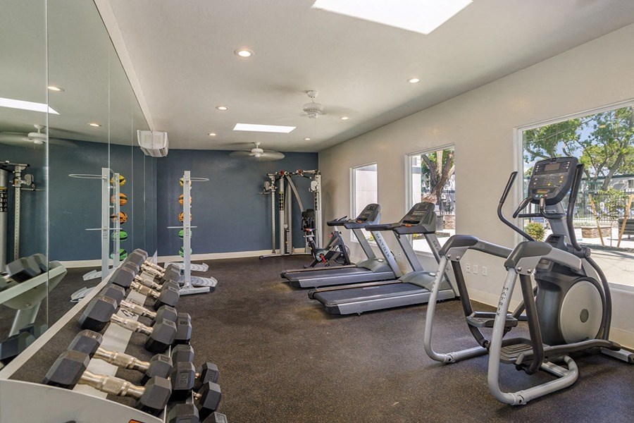 Resident fitness center with cardio and weight equipment