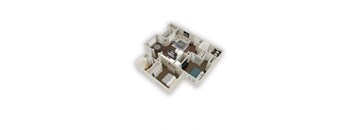 a 3d floor plan of a house with a bedroom and a living room at Ascent Apartments, Utah