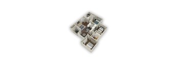 a 3d floor plan of a house with a bedroom and a living room at Ascent Apartments, Cottonwood Heights, UT 84121