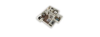 a 3d floor plan of a house with a bedroom and a living room at Ascent Apartments, Utah, 84121