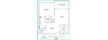 One bedroom floor plan Cross Keys in North Lauderdale Florid