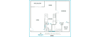 One bedroom floor plan Cross Keys in North Lauderdale Florid
