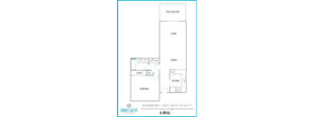 One bedroom floor plan Cross Keys in North Lauderdale Florid