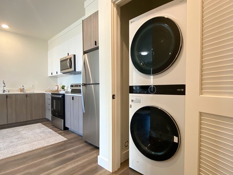 Washer and dryer near kitchen 
