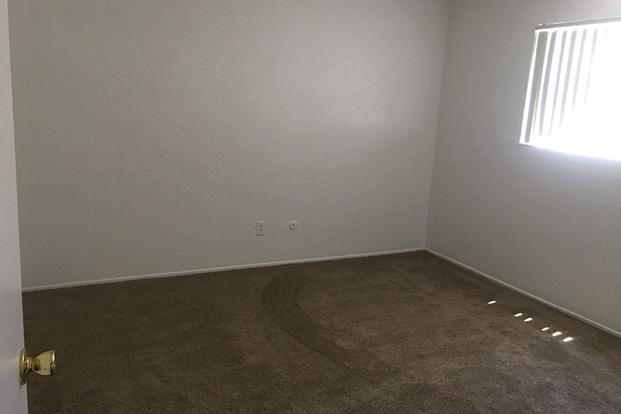 One bedroom room with carpet