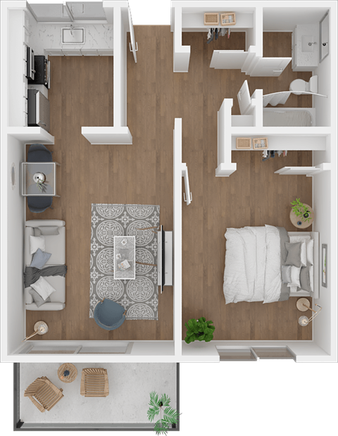 a floor plan of a 1 bedroom apartment at the residences at silver hill in suitland,