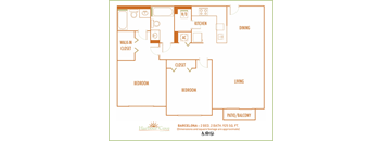 Two bedroom floor plan Harbour Cove Hallandale Beach Florida