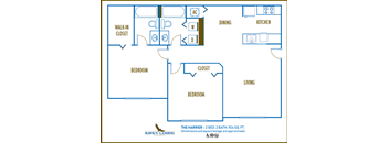 Two bedroom floor plan Hawks Landing in Fort Myers Florida