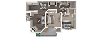 Two bedroom floor plan 