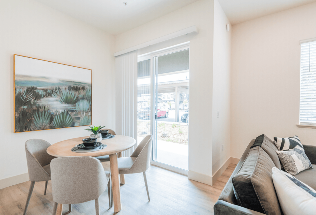Dining area off of balcony