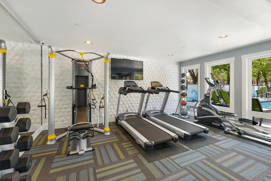 Kent WA Apartments - The BLVD - Fitness Center with Exercise Equipment