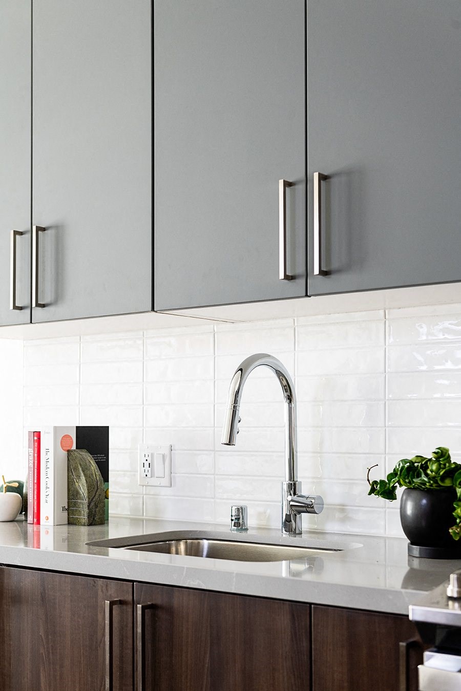 The Mansion kitchen area with backsplash