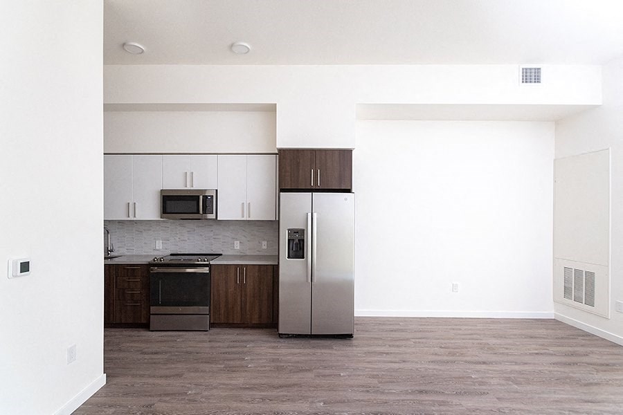 The Mansion kitchen and living area