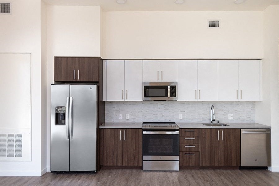 The Mansion kitchen area with built in microwave