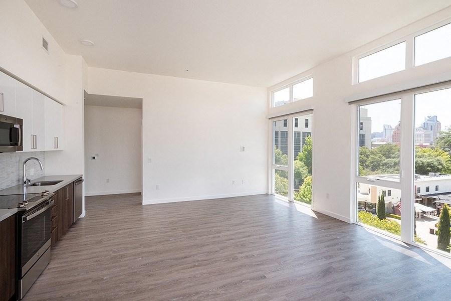 The Mansion living area with large windows