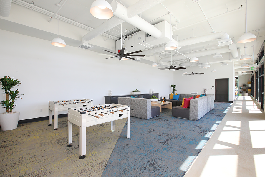 Game area with lounge and foosball