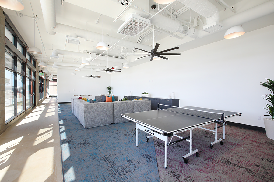 Community lounge area and ping pong table
