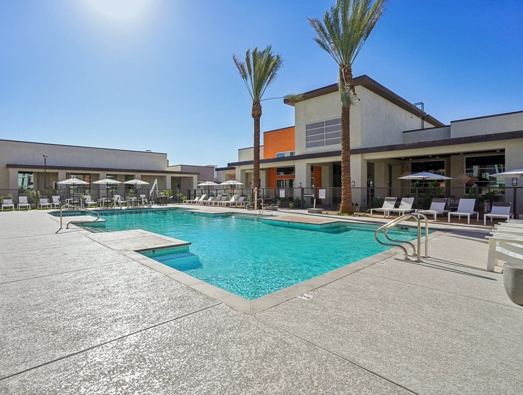 A large swimming pool at Cottonwood Ranch, Arizona