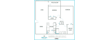 Two bedroom floor plan Cross Keys in North Lauderdale Florida
