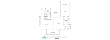 Two bedroom floor plan Cross Keys in North Lauderdale Florida