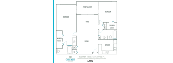 Two bedroom floor plan Cross Keys in North Lauderdale Florida