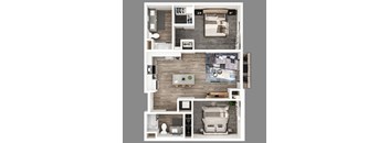 a floor plan of a 1 bedroom apartment