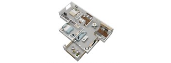 Devonwood 2 Bedroom 1 bath downstairs floorplan