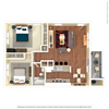 Two bedroom floor plan