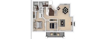 Clocktower Village 2x2 3D floor plan