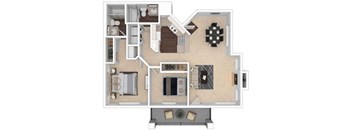 Clocktower Village 2x2 3D floor plan