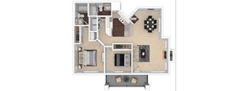 Clocktower Village 2x2 3D floor plan