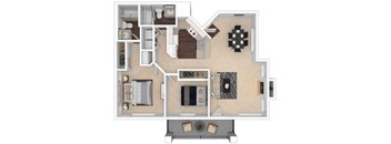 Clocktower Village 2x2 3D floor plan