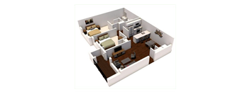 Two bedroom floor plan 1046 square feet