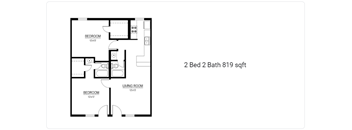 floor plan of a bedroom apartment at THE EASTWOOD, Texas