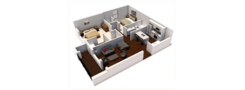Two bedroom floor plan 950 square feet