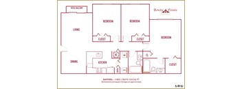 Three bedroom floor plan Bonita Pointe in Florida City Florida
