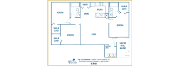 Three bedroom floor plan Clipper Cove in Tampa Florida