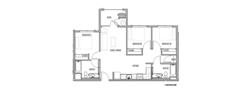 a floor plan of a small house at Lincoln Avenue Apartments, Calistoga