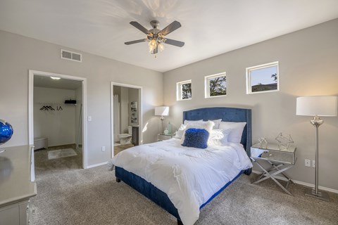 Bedroom with walk in closet