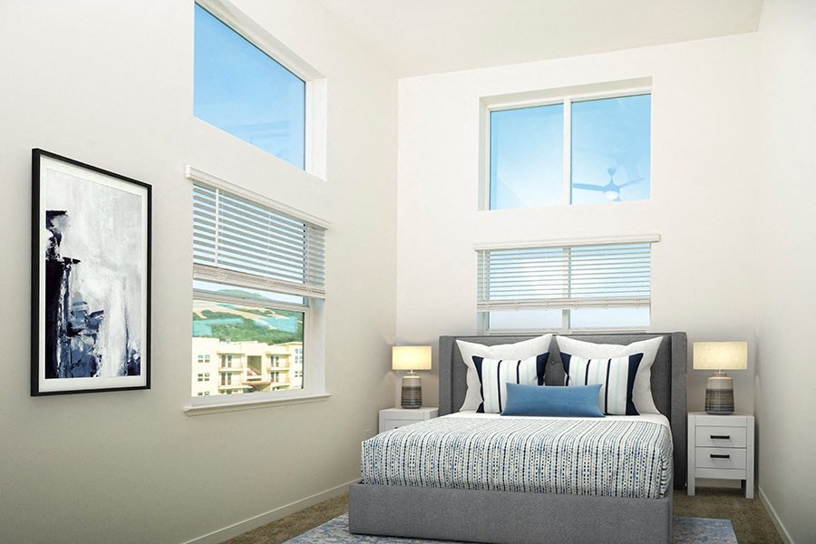 Bedroom with high ceilings at 38 NORTH, California