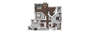 2x2C1-U-Bh floor plan